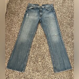 BKE Buckle Men’s Jeans Tyler 36 Long Straight Distressed Denim